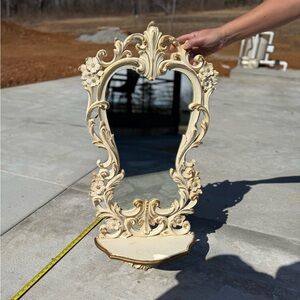 Syroco Ornate Wall Mirror 1972 Shelf Vintage Decorative Collectible Accent Piece
